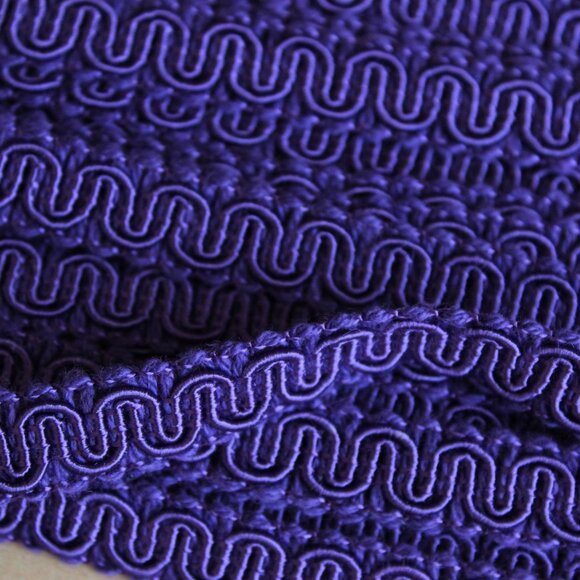 Vintage 1990s Purple Gimp Trim, Conso 1/2" Wide Scroll, 3 yards, Sewing Or Craft - Picture 3 of 10